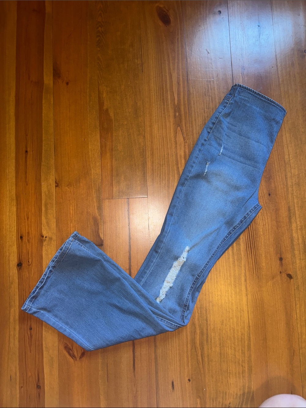 Flare Elastic Waistband Denim Jeans